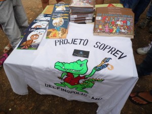 Livros que foram doados pelo Projeto Semeando livros pelo Mundo afora e sorteados aos participantes.